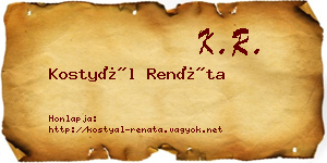 Kostyál Renáta névjegykártya