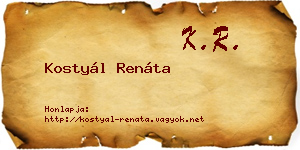 Kostyál Renáta névjegykártya